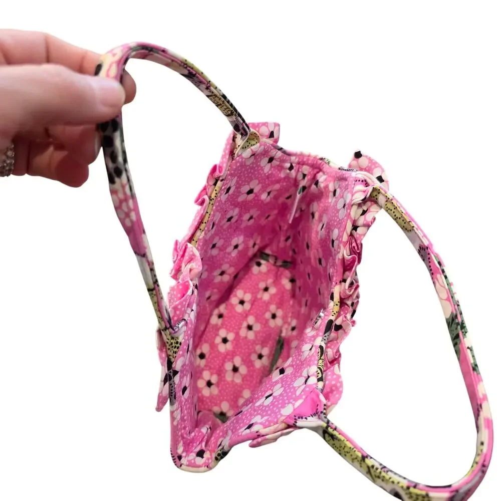 Vera Bradley Priscilla Pink Floral Pattern Mini Handbag 9x7x3